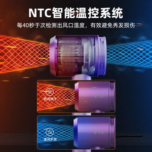 V10 Hair Dryer 2328AV10 High Speed Ionic DC Motor Purple Color Single Air Nozzle Home Use - Product Image 3