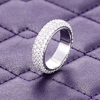 Bague Hip Hop VVS D Color Moissanite Bling pour hommes Cluster 4 rangées avec testeur de diamants en argent sterling 925 GRA