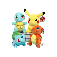 Boneka Asli Pikachu Squirtle Gastly Charmander Bahan Plush Pendek Isi Kapas PP untuk Anak Usia 5-7 Tahun