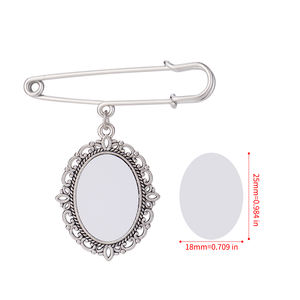 ヴィンテージシルバー ウェディングブートニエール フォトピン または ブーケチャーム ブローチ 昇華チャームブローチ - Product Image 4