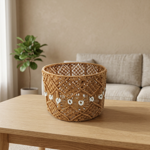 Panier de rangement fait main en macramé Cadeau Ramadan Décoration intérieure Différentes tailles par JNC Macramé - Product Image 3