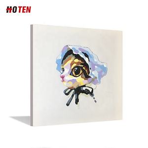 Pittura a olio moderna astratta di arte del cane del cane fatto a mano arte astratta moderna dipinta a mano moderna della tela del cane - Product Image 4