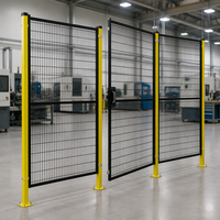 Clôture de protection industrielle durable avec base à bride au sol pour poste de travail robotisé, unité à porte simple