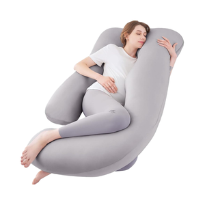 Oreiller de grossesse en forme de U en mousse à mémoire de forme, garnissage 100 % coton, matériau 100 % polyester, soutien massant pour femmes enceintes - Product Image 1
