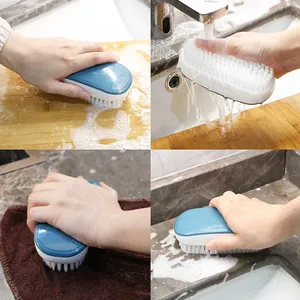 Silicone Hard Bristle Eco-Friendly Household Cleaning <b>Brush</b> for Hands Laundry Shoes Socks Kitchen & Bathroom - Product Image 2