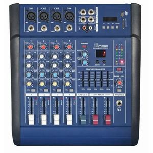 Mezclador de audio profesional de 4 canales 250W x 2 con Bluetooth, USB, SD, MMC para uso en estudio de grabación en vivo. - Product Image 1