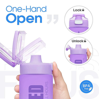 Bouteille d'eau sport en plastique mignonne de 32 oz pour filles et étudiants, sans BPA, qualité alimentaire, anti-fuite, avec large poignée de transport