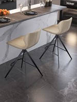 Tabouret de bar en bambou avec dossier pivotant fixe pour usage domestique, chaise de table d'îlot de luxe léger, design moderne et minimaliste tendance HD-7228D