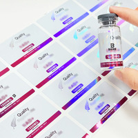 Étiquettes adhésives pour flacons de 3 ml et 10 ml, imperméables, mates, holographiques, brillantes, autocollants pour étiquettes de peptides, pour flacons en verre médical