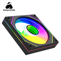 Refroidisseur de processeur AntarcChill RGB LED 120 mm PWM à roulement fluide anti-vibrations et à haut débit d'air pour boîtier d'ordinateur