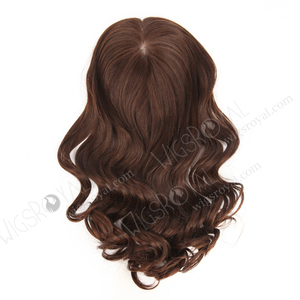 Wigsroyal cuoio capelluto naturale marrone scuro pezzo per <span class=keywords><strong>capelli</strong></span> In Topper corona di lusso europeo Remy <span class=keywords><strong>capelli</strong></span> ricci Toppers per <span class=keywords><strong>capelli</strong></span> corti - Product Image 2