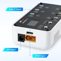 VIFLY WhoopStor 3 V3 Chargeur de batterie Déchargeur 6 ports Fonction de mémoire de stockage Compatible TinyWhoop Drones Source d'alimentation ca/cc
