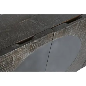 MANGO METAL <b>BUFFET</b> <b>TABLE</b> 180x40x80 CIRCULO DARK BROWN - Product Image 4