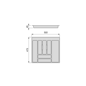 EMUCA Optima antracite grigio 600mm modulo cassetto cucina vassoio posate con 16mm 8333323 lati in plastica - Product Image 2