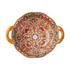 Bol de vaisselle bohème créatif <span class=keywords><strong>pour</strong></span> la maison bol de nouilles en céramique à double oreille de style ethnique - Product Image 5