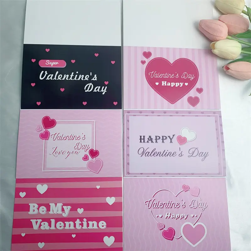 Bộ Thẻ Quà Tặng Thiệp Chúc Mừng Ngày Valentine Lãng Mạn Kèm Nhãn Dán Phong Bì Bán Sỉ