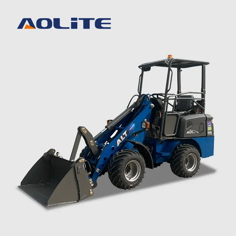 AOLITE 650kg çin elektrikli mini kepçe ALT küçük ön uç teleskopik yükleyici tüm arazi tipi forklift çiftlik bahçe işleri ce