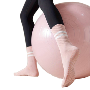 High Quality Custom Cuff Plaid Knitted 100% Cotton <b>Breathable</b> Anti-Bacterial Sweat-Absorbent Summer Pilates Yoga <b>Socks</b> Women - Product Image 1