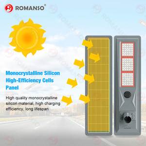 All in One Solar Street <b>Light</b> <b>LED</b> 20W 24W 5000K IP65 Aluminum Alloy Mono-Si Time Control Microwave Solar Street <b>Light</b> - Product Image 3