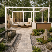 Bioklimatische Elektrische Pergola Moderne Aluminium-Lamellendach-Gartenlaube Wasserdichter Motorisierter Pavillon für Außenbereich Balkon Terrasse Pulverbeschichtet