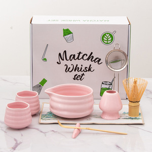 Ensemble de fouets à matcha japonais en céramique de grès, kit de cérémonie du thé avec filtre pour la préparation traditionnelle du thé - Product Image 2