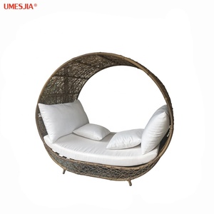 เครื่องจักสานหวาย PE สำหรับลานบ้านกลางแจ้งแบบโมเดิร์นพร้อมเบาะรองนั่งทรงกลม - Product Image 5