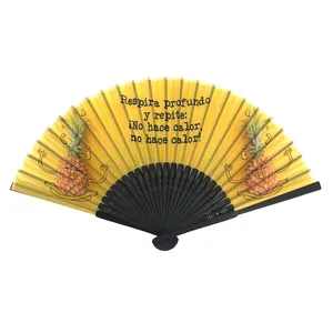 Handheld Fans With Customized Handle Cloth Bali Folding Hand Fan Black Ribs Bamboo Chinese Silk Wall Decor Folding Fan