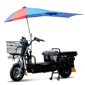 Waterproof 2.3M Sliver UV Coated Motorcycle <b>Umbrella</b> With Reinforced Frame for Stormy Weather Protection - Product Image 1