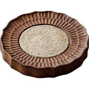 Walnut Wood Lace <b>Tea</b> <b>Tray</b> Teapot Holder Zen-inspired <b>Tea</b> Ceremony Accessory High-end Brewing Mat - Product Image 5