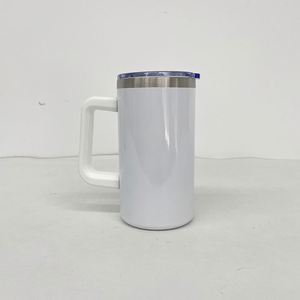 Paquete de 20 Tazas de Café Térmicas de Acero Inoxidable Blancas para Sublimación con Logotipo Personalizado, 20 oz, con Asa Extraíble de Plástico - Product Image 2