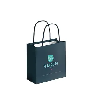 Großhandel kosmetische Boutique-Papiertüte eigenes Logo mit Griff Kleine Unternehmung Einzelhandel benutzerdefinierte Farbe bedruckte Kraftpapier-Einkaufstasche