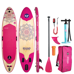 Có thể điều chỉnh nhôm mái chèo + Bơm tay Inflatable sup Board 11'x34''inflatable Yoga đứng lên mái chèo bảng - Product Image 1