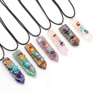 Pendentif de collier DIY en pierre naturelle polie en forme de goutte d'arçon, gravier de cristal coloré - Product Image 3