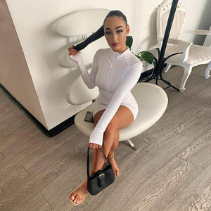 JF Chic Robe Corps Embelli <span class=keywords><strong>Mini</strong></span> Pas Cher Casual Femmes Robe Offre Spéciale Femmes Transparent À Manches Longues Gaine Automne Moulante Robe - Product Image 2