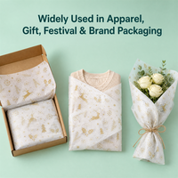 Papier d'emballage cadeau de Noël personnalisé en gros avec logo imprimé, papier de soie d'emballage de haute qualité pour vêtements et chaussures
