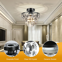 Luminaire suspendu moderne en cristal en forme de goutte d'eau, base E27, réglable, pour couloir et entrée