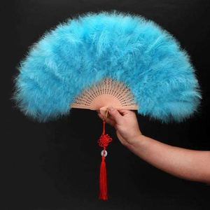 Direct Factory Sale Eco-Friendly Painted Flower Style Hand Fan for Weddings & Dance Foldable Feather Design - Product Image 2