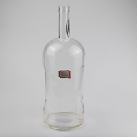 Bouteille en verre grande et transparente de 2 L (2000 ml) pour alcool, spiritueux, bière ou vin