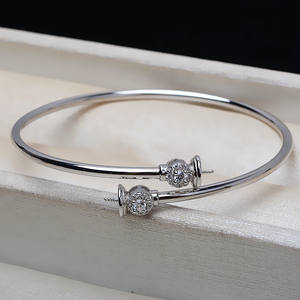 Bracelet élastique en argent S925 avec double perle creuse, fait à la main, accessoires de bijoux DIY pour femmes, plateau creux pour 10 à 14 perles, 3859 - Product Image 3