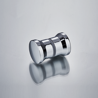 Poignée de porte de douche en alliage de zinc chromé poli, levier en T pour porte en verre, pour enclos sans cadre de 8 à 12 mm