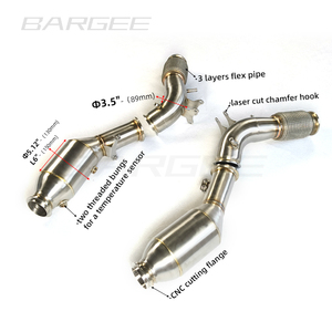 Bargee High Ss304 Tubo de escape para Maserati <span class=keywords><strong>MC20</strong></span> <span class=keywords><strong>Cielo</strong></span> PrimaSerie 2020 ~ UP 3,0 T Escape de sonido activo - Product Image 1