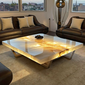 Mesa de Centro Moderna de Estilo Francés de Lujo, Extensible, de Mármol Natural de <span class=keywords><strong>Jade</strong></span> Luminoso para Sala de Estar, Muebles para el Hogar - Product Image 5