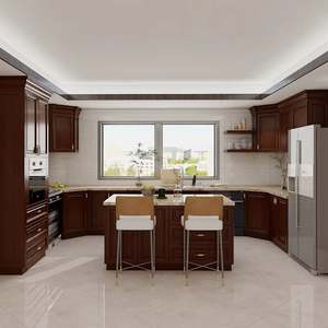 Puertas de Muebles de Cocina Modernas Personalizadas al por Mayor, Diseño de Madera para Apartamento, Muebles Duraderos y Independientes para el Comedor - Product Image 1