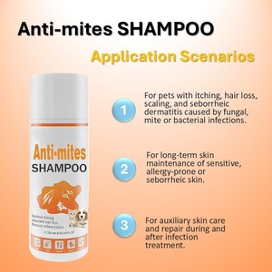 Shampoo <span class=keywords><strong>anti</strong></span>-acariens pour animaux de compagnie recommandé par les vétérinaires, combat les acariens Demodex et Sarcoptes, contrôle les infections, soulage les démangeaisons et la perte de poils, 252 ml - Product Image 5