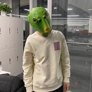 Masque de tête en latex Monstre Poisson, drôle, vert, peau de poisson, couvre-chef intégral, masque de cosplay étrange pour tournage de courtes vidéos - Product Image 4