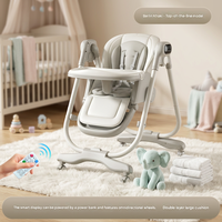Chaise haute électrique convertible et pliable pour bébé, best-seller, avec coussin amovible, base antidérapante, hauteur réglable, capacité de charge de 33 lb