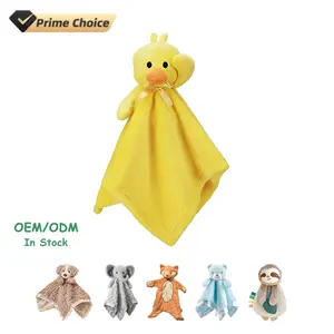 爱你的鸭子可爱婴儿拿着安全毯黄色橙色鸭子毛绒动物毯婴儿