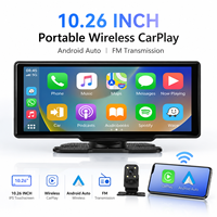 Radio de Coche Portátil de 10.26'' con Montaje en el Tablero, Estéreo para Coche, Autoradio Inalámbrico, Carplay, Android Auto, Sistema Operativo Linux, Transmisión FM/Airplay/BT