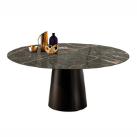 Ensemble de meubles italiens de luxe, 4 pièces, base en bois massif pour comptoir en marbre, table de salle à manger moderne