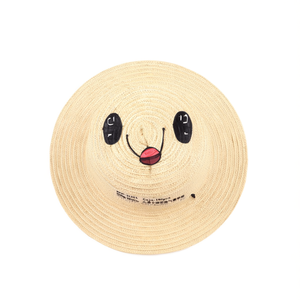 Cappello di paglia con airbag e faccina sorridente per bambini, regolabile, per protezione solare estiva - Product Image 1